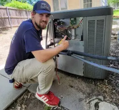 Fixy HVAC Technician Fixing AC